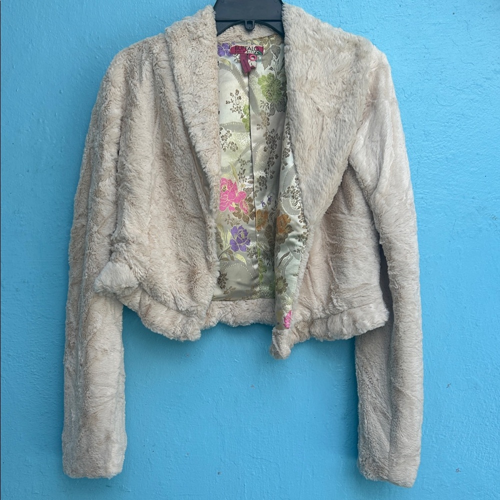 Buffalo faux fur bolero type jacket